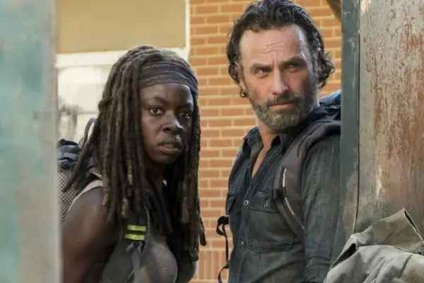 Andrew Lincoln and Danai Gurira in The Walking Dead