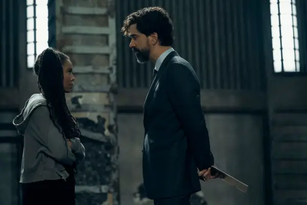 Marie Moreau (Jaz Sinclair) and Dean Cipher (Hamish Linklater) in Gen V.