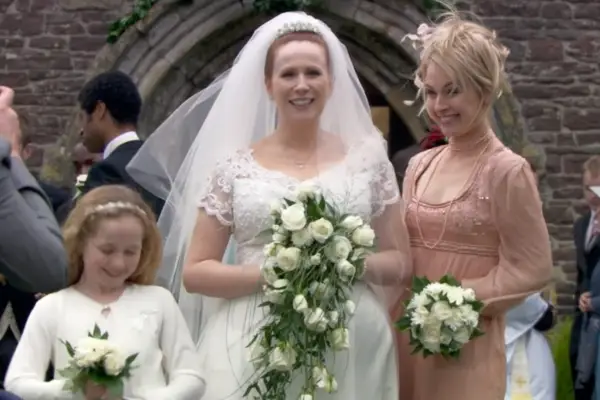 Catherine Tate as Donna Noble in a wedding dress in Doctor Who