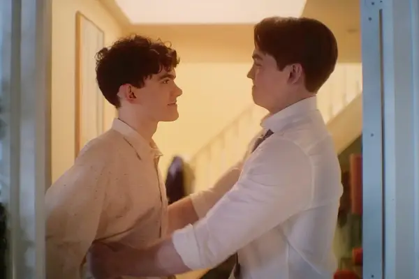 Joe Locke as Charlie Spring and Kit Connor as Nick Nelson in Heartstopper season 2