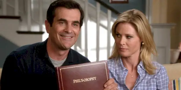 Ty Burrell as Phil holds a 