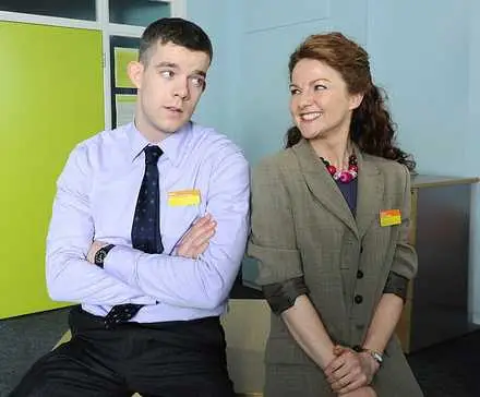 Sarah Hadland and Russell Tovey in The Job Lot