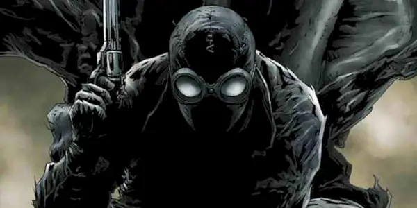 Spider-Man Noir lurking in the shadows.