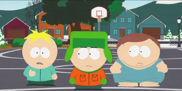 South Park The End Of Obesity - Butters, Eric and Stan on the basketball court