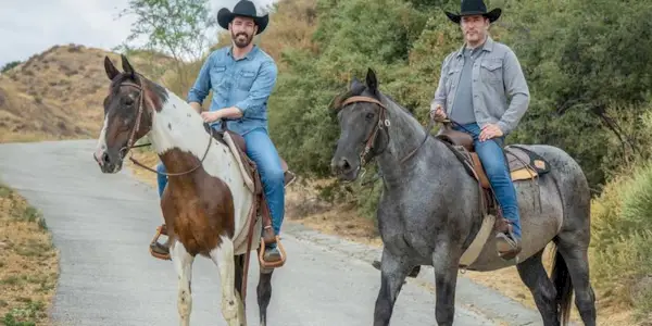 Drew and Jonathan Scott ride horses for 