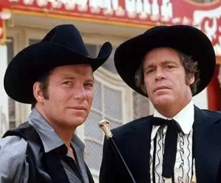 Jeff Cable (William Shatner) and Cash (Doug McClure) are standing together in promotional image for ABC