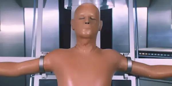 Questor (Robert Foxworth) being created in The Questor Tapes.