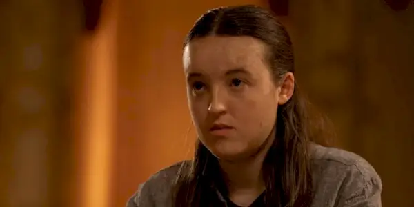 Bella Ramsey staring ahead in The Last of Us Season 2 Finale.