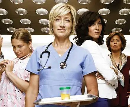 The cast of Nurse Jackie in a Season 2 promo for the series