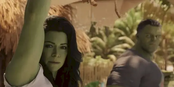She-Hulk (Tatiana Maslany) breaks the fourth-wall in 