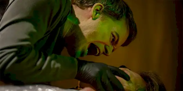 Michael C Hall as Dexter Morgan screaming at someone in 