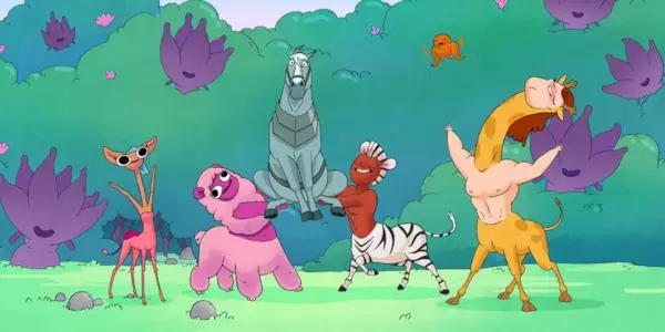 Horse with Wammawink, Zulius, Ched, Glendale, and Durpleton, in Centaurworld.